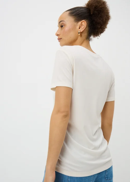 White Short Sleeve Drape T-Shirt - Size 8 Image 2