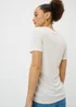 White Short Sleeve Drape T-Shirt - Size 8 Image 2