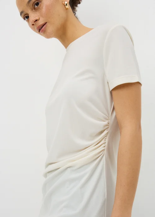 White Short Sleeve Drape T-Shirt - Size 8 Image 3