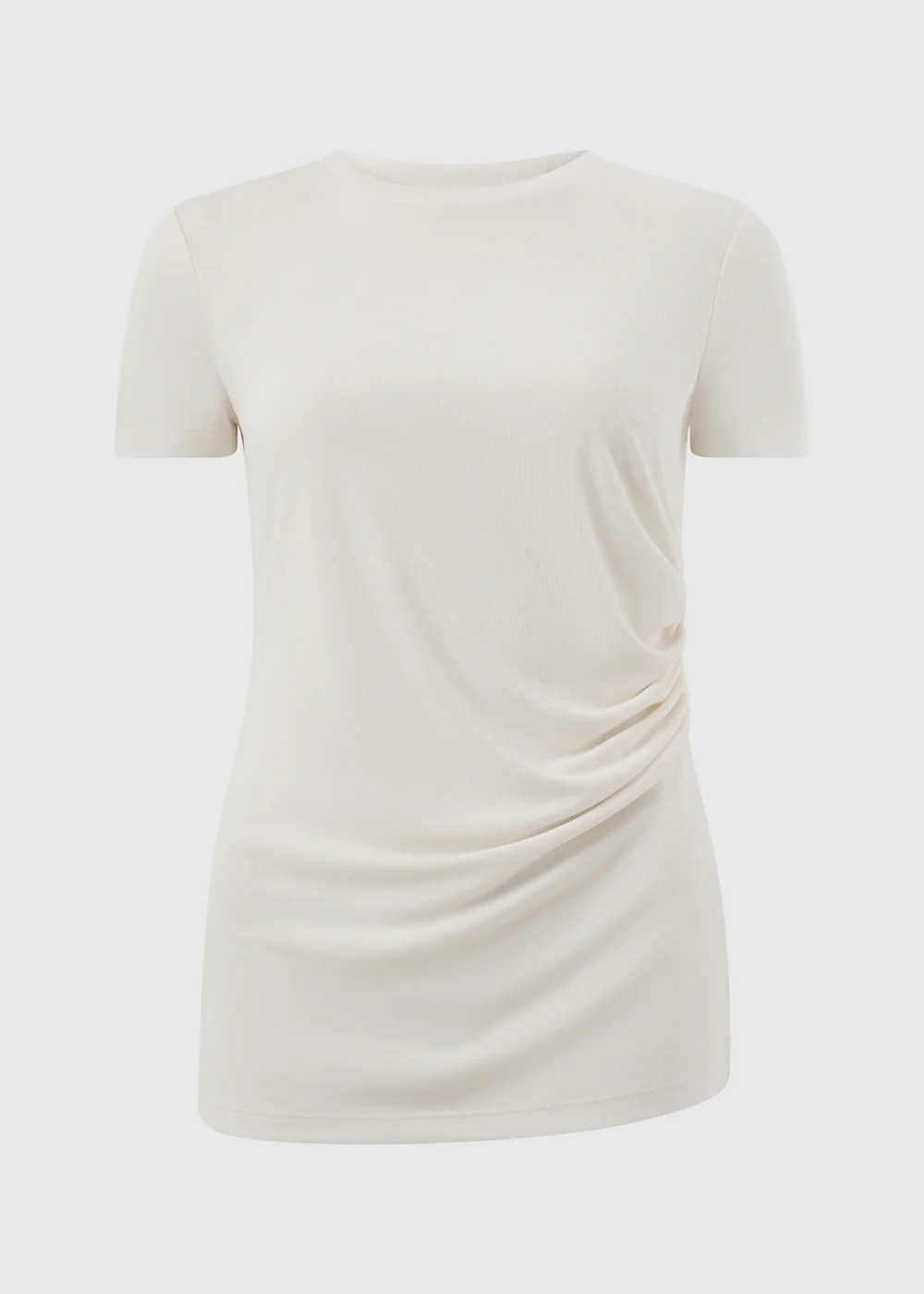 White Short Sleeve Drape T-Shirt - Size 8 Image 4