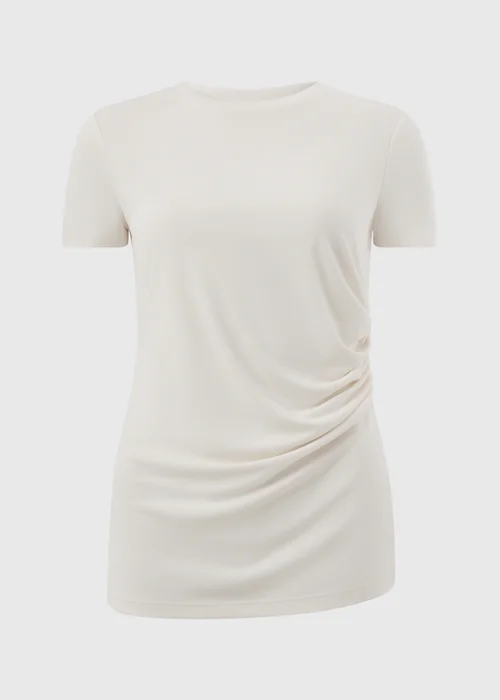 White Short Sleeve Drape T-Shirt - Size 8 Image 4