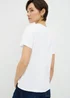 White Ruched Tie Front T-Shirt - Small Image 3