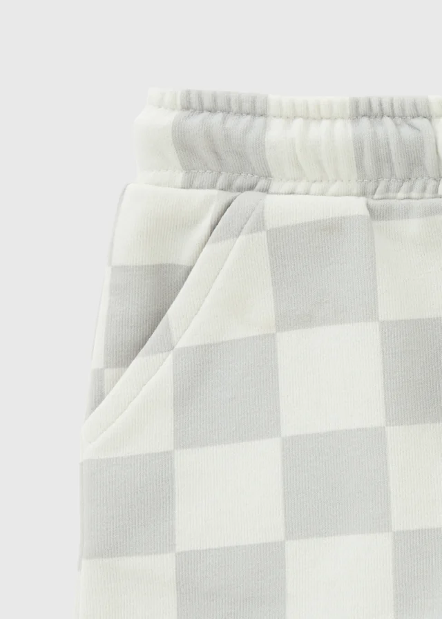 Boys Grey Checkerboard Shorts (1-7yrs)