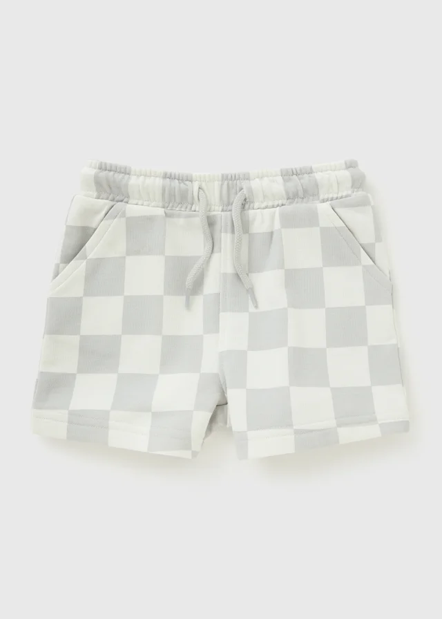 Boys Grey Checkerboard Shorts (1-7yrs)