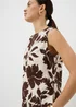 Brown Floral Linen Rich Co Ord Vest Top - Size 8 Image 2