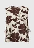 Brown Floral Linen Rich Co Ord Vest Top - Size 8 Image 4