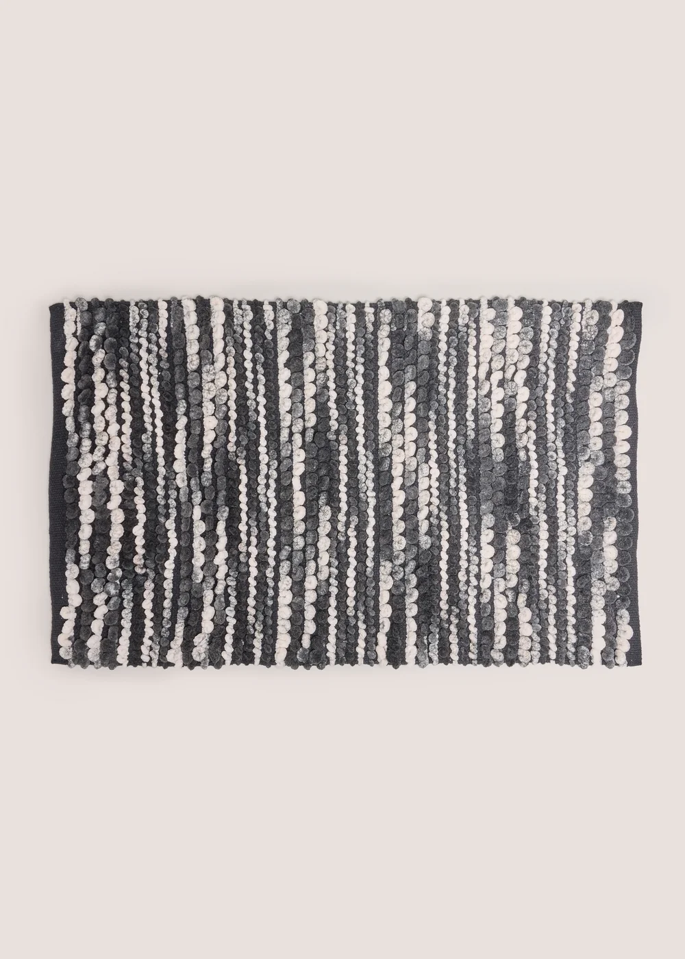 Black and White Marl Chenille Bath Mat Image 1