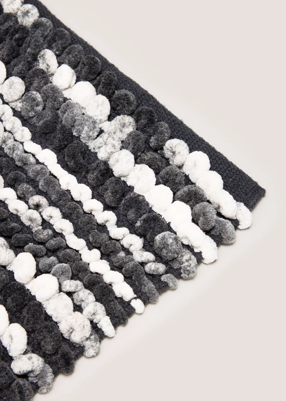 Black and White Marl Chenille Bath Mat Image 2
