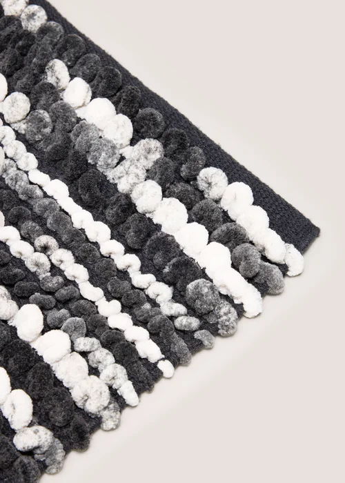 Black and White Marl Chenille Bath Mat Image 2