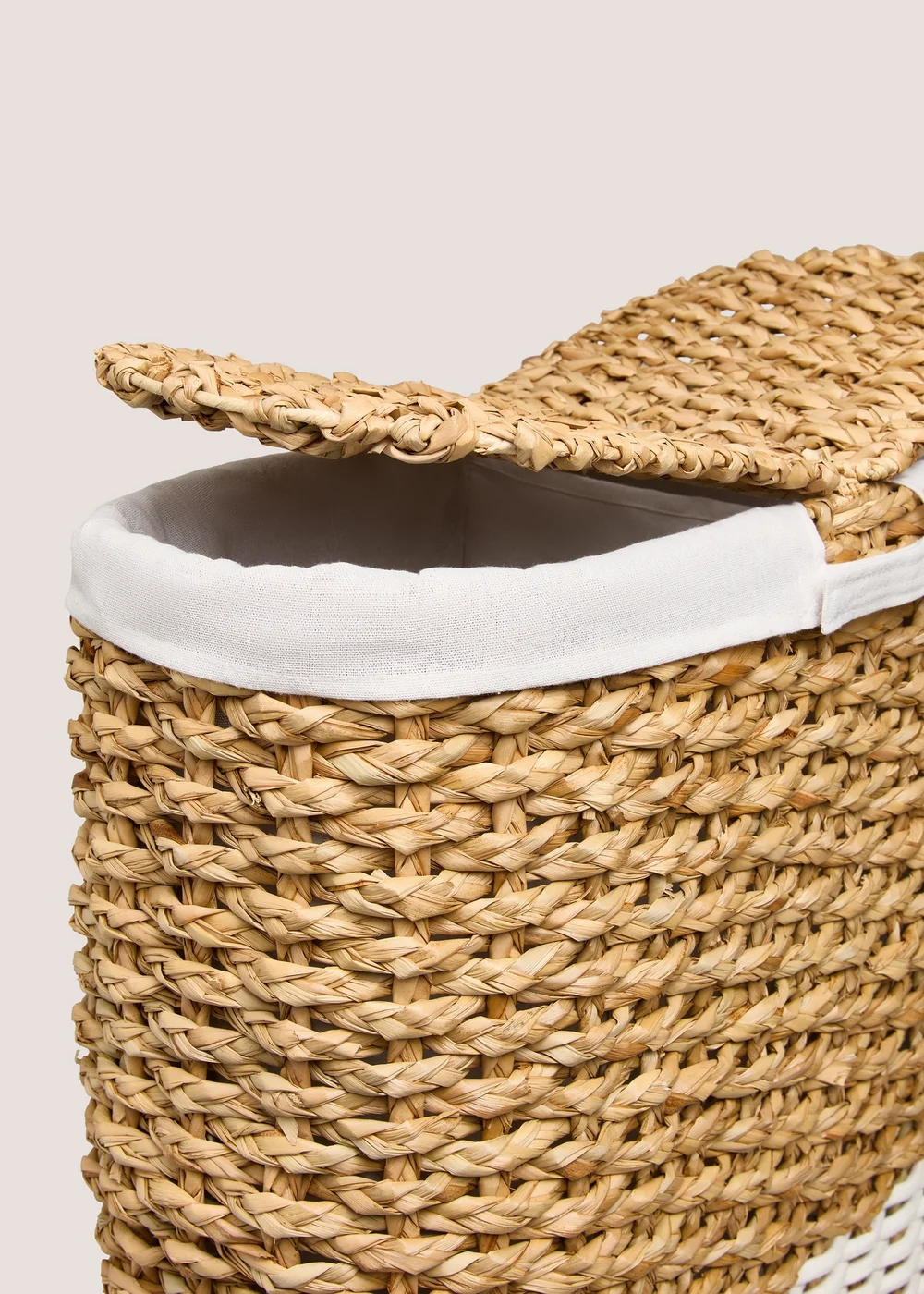 Natural Woven Double Laundry Basket Image 2