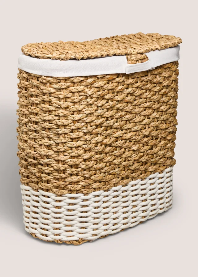 Natural Woven Double Laundry Basket