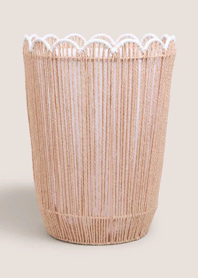 Pink Scallop Laundry Basket