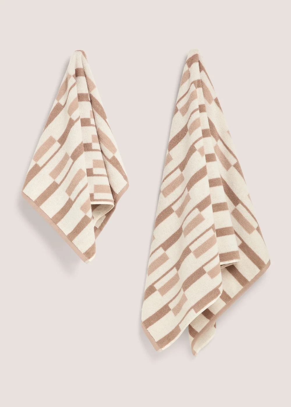 Beige Abstract Towels - Hand Towel Image 1