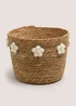 Daisy Crochet Small Woven Basket Image 1