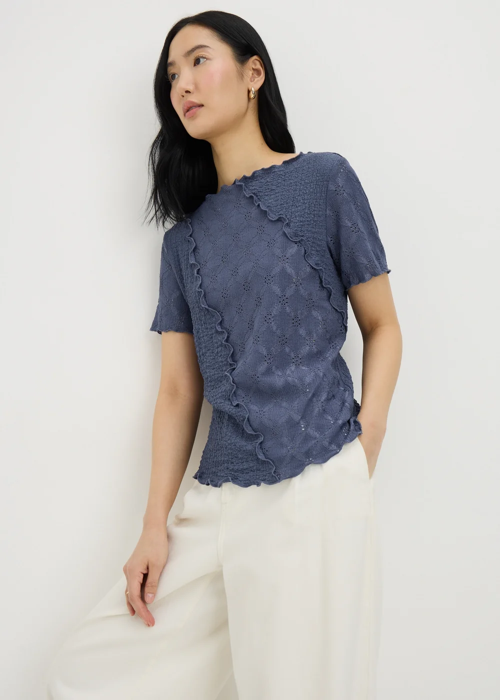 Slate Mixed Texture T-Shirt - Size 8 Image 2