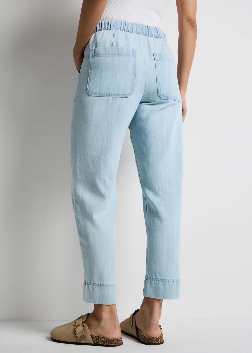 Light Blue Denim Utility Joggers - 8 Image 2