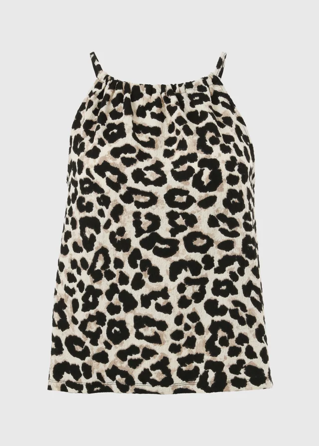 Brown Leopard Print Co Ord Cami Top