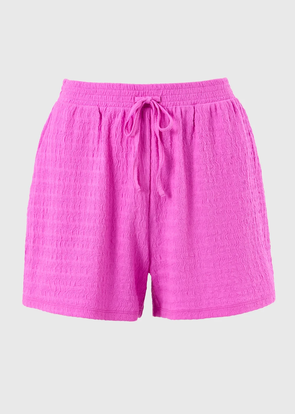 Pink Textured Co Ord Shorts - Small Image 1