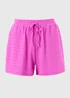 Pink Textured Co Ord Shorts - Small Image 1