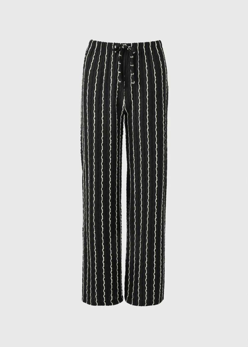 Black Stripe Jersey Wide Leg Co Ord Trousers - 22/L29 Image 4