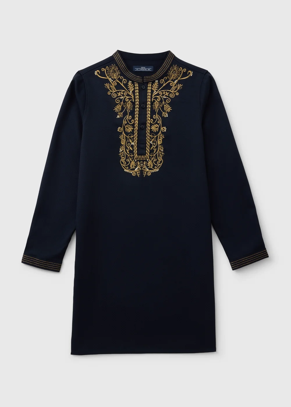 Boys Navy Kurta Shirt (7-15yrs) - Age 7 Years Image 1