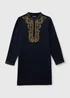 Boys Navy Kurta Shirt (7-15yrs) - Age 7 Years Image 1