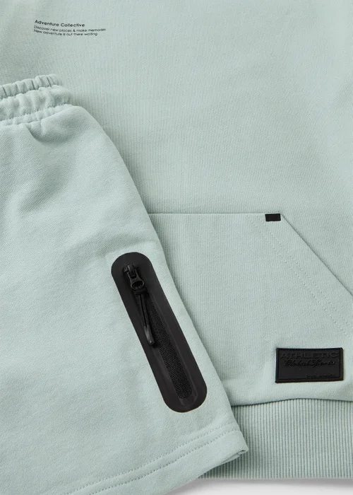 Boys Green Hoody And Short Set (7-15 Years) - Age 7 Years Image 2