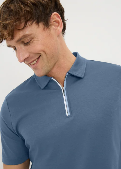 Dark Blue Cotton Polo Top - Extra small Image 2