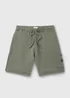 Khaki Washed Co Ord Jogger Shorts - S Image 4