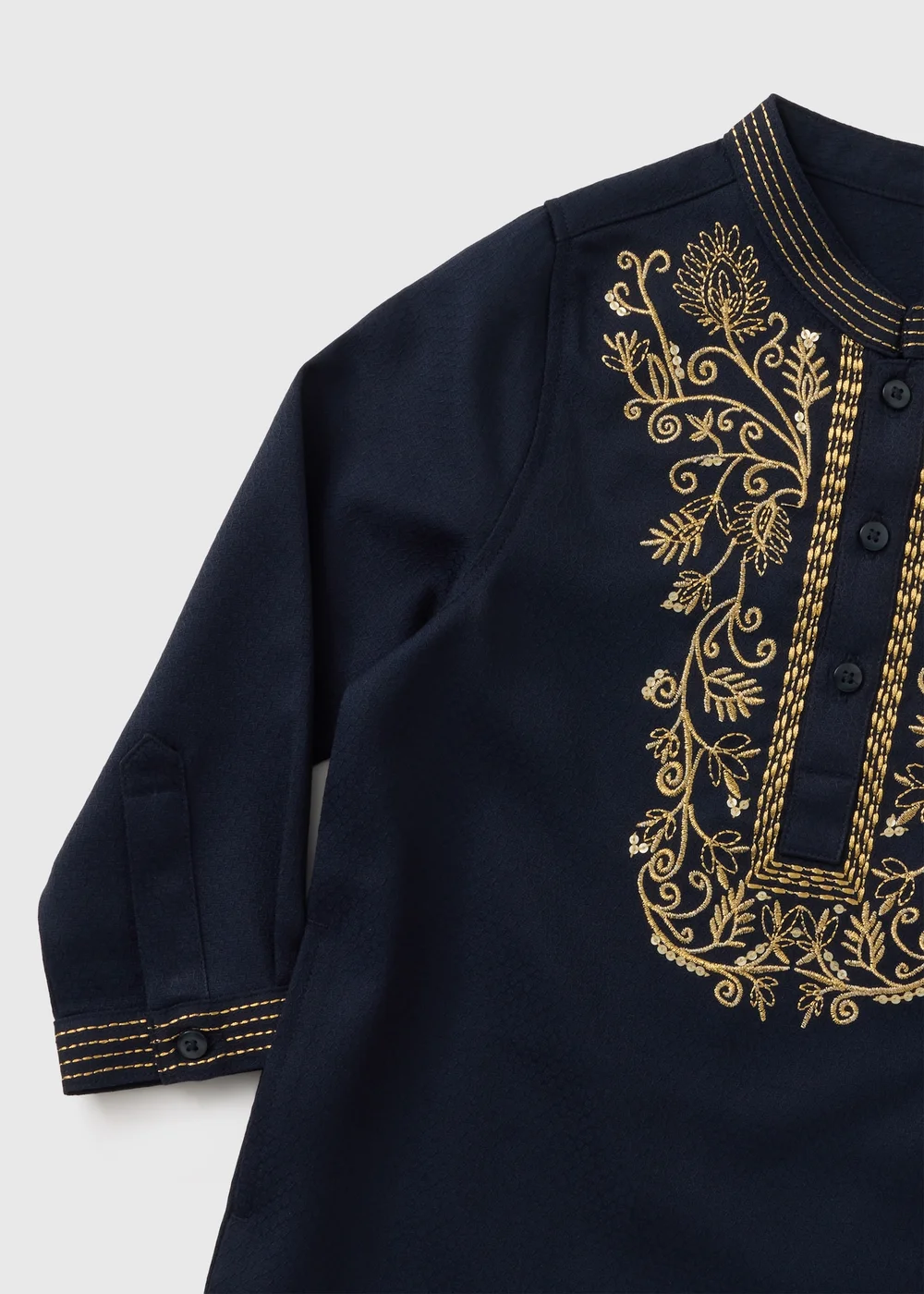 Boys Navy Kurta Shirt (1-7yrs) - 1 to 1 half years Image 2