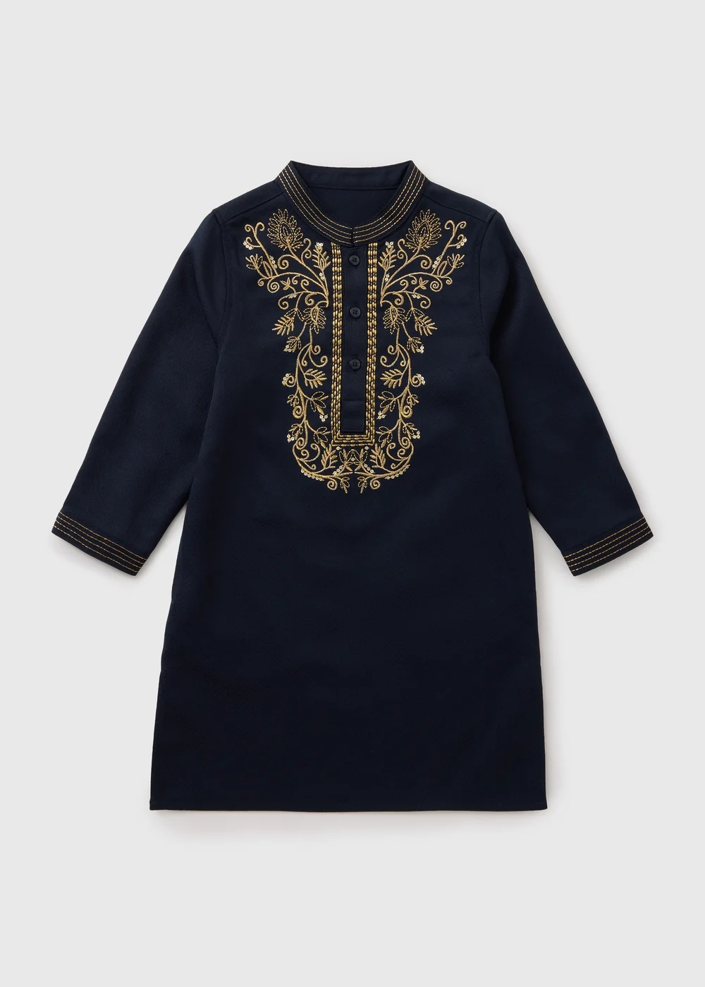Boys Navy Kurta Shirt (1-7yrs) - 1 to 1 half years Image 1