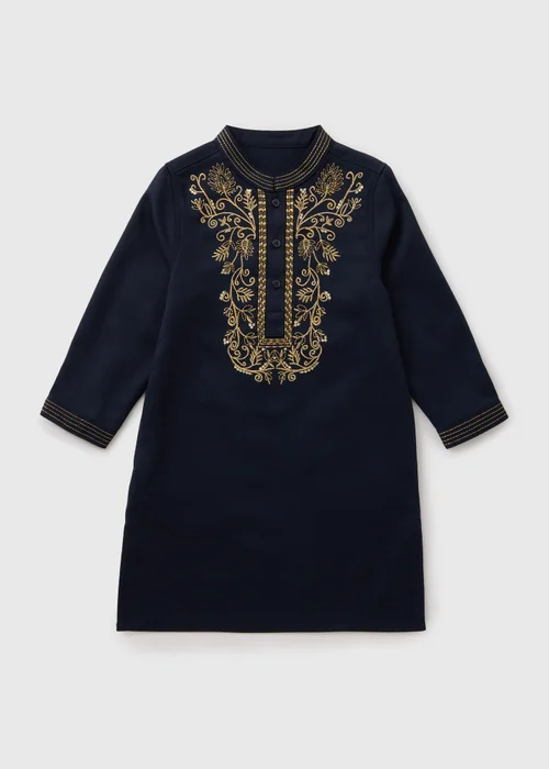 Boys Navy Kurta Shirt (1-7yrs) - 1 to 1 half years Image 1