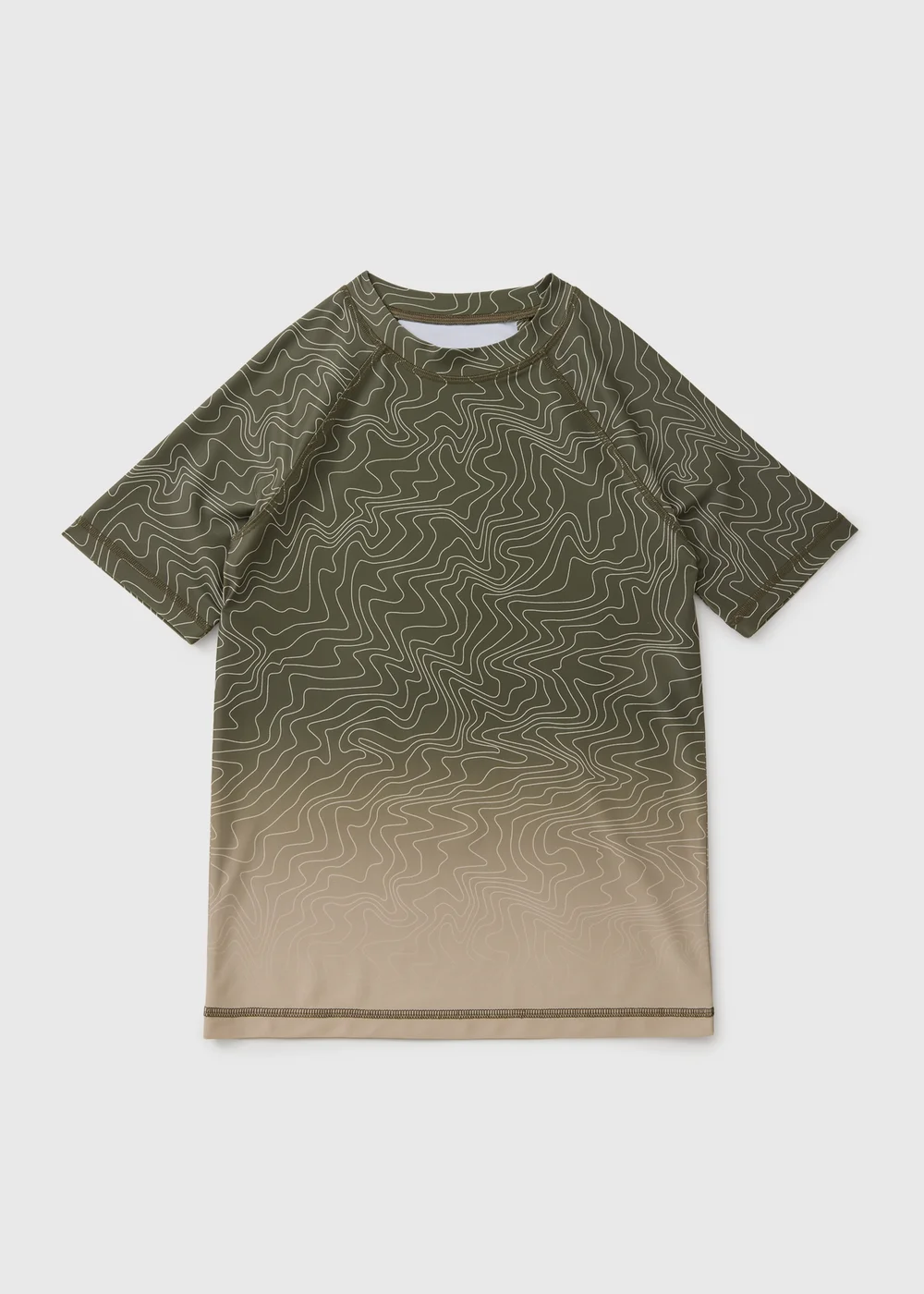 Boys Khaki Squiggle Rash Vest (7-15yrs) - Age 7 Years Image 1