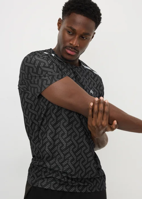 Souluxe Black Printed Sports Top - Small Image 1