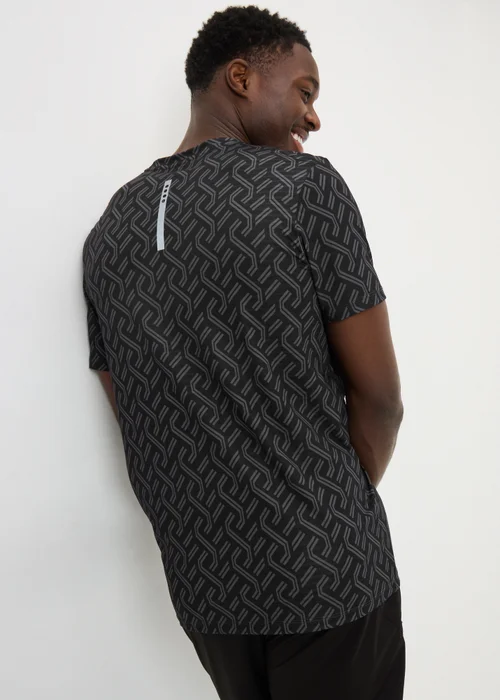 Souluxe Black Printed Sports Top - Small Image 3