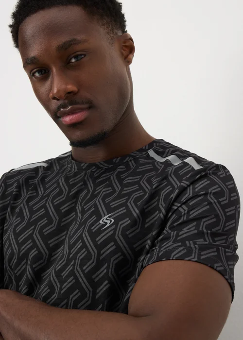 Souluxe Black Printed Sports Top - Small Image 2