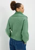 Green Zip Front Ribbed Cardigan - Extra small Image 3