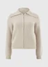 Oatmeal Zip Front Ribbed Cardigan - Extra small Image 4
