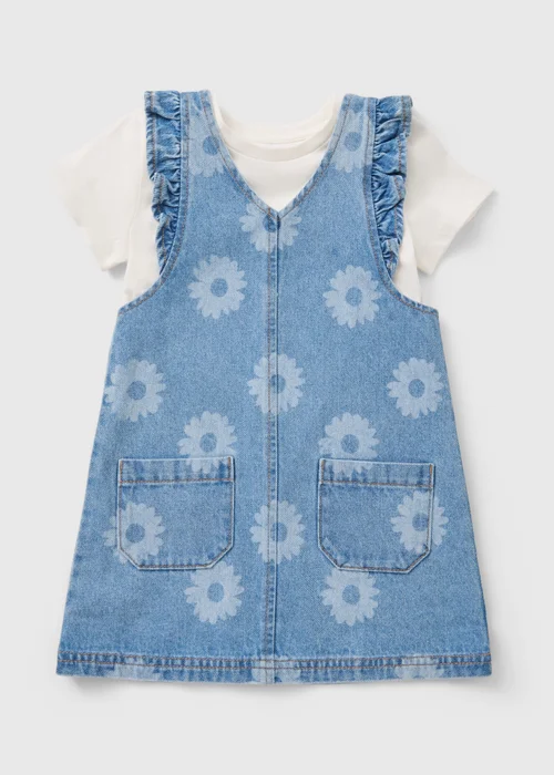 Girls Floral Denim Top & Pinafore Set (1-7yrs) - 1 to 1 half years Image 1
