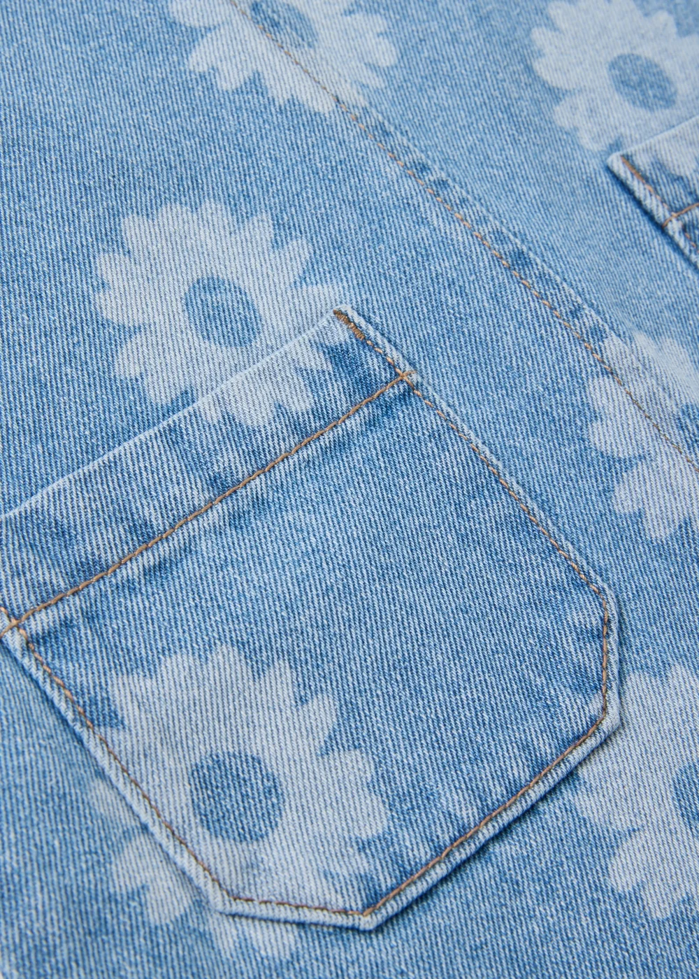 Girls Floral Denim Top & Pinafore Set (1-7yrs) - 1 to 1 half years Image 2