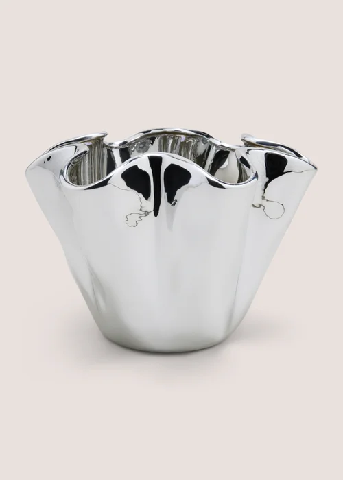 Chrome Crinkle Vase Image 1