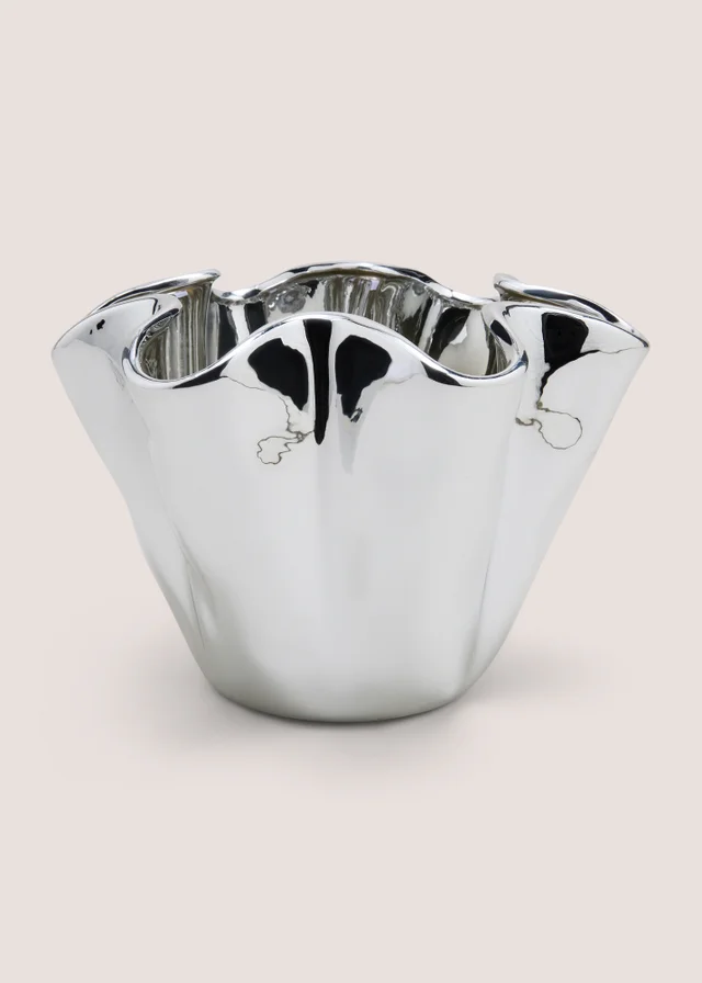 Chrome Crinkle Vase