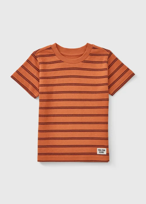 Boys Orange Textured Stripe T-Shirt (1-7yrs) - 1 to 1 half years Image 1