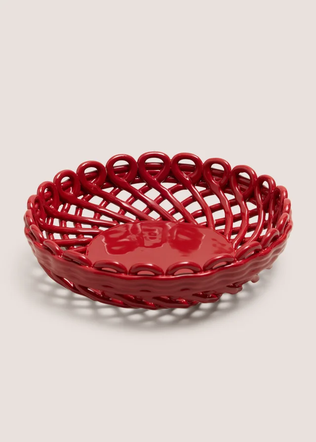 Red Woven Ceramic Bowl