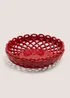 Red Woven Ceramic Bowl Image 1