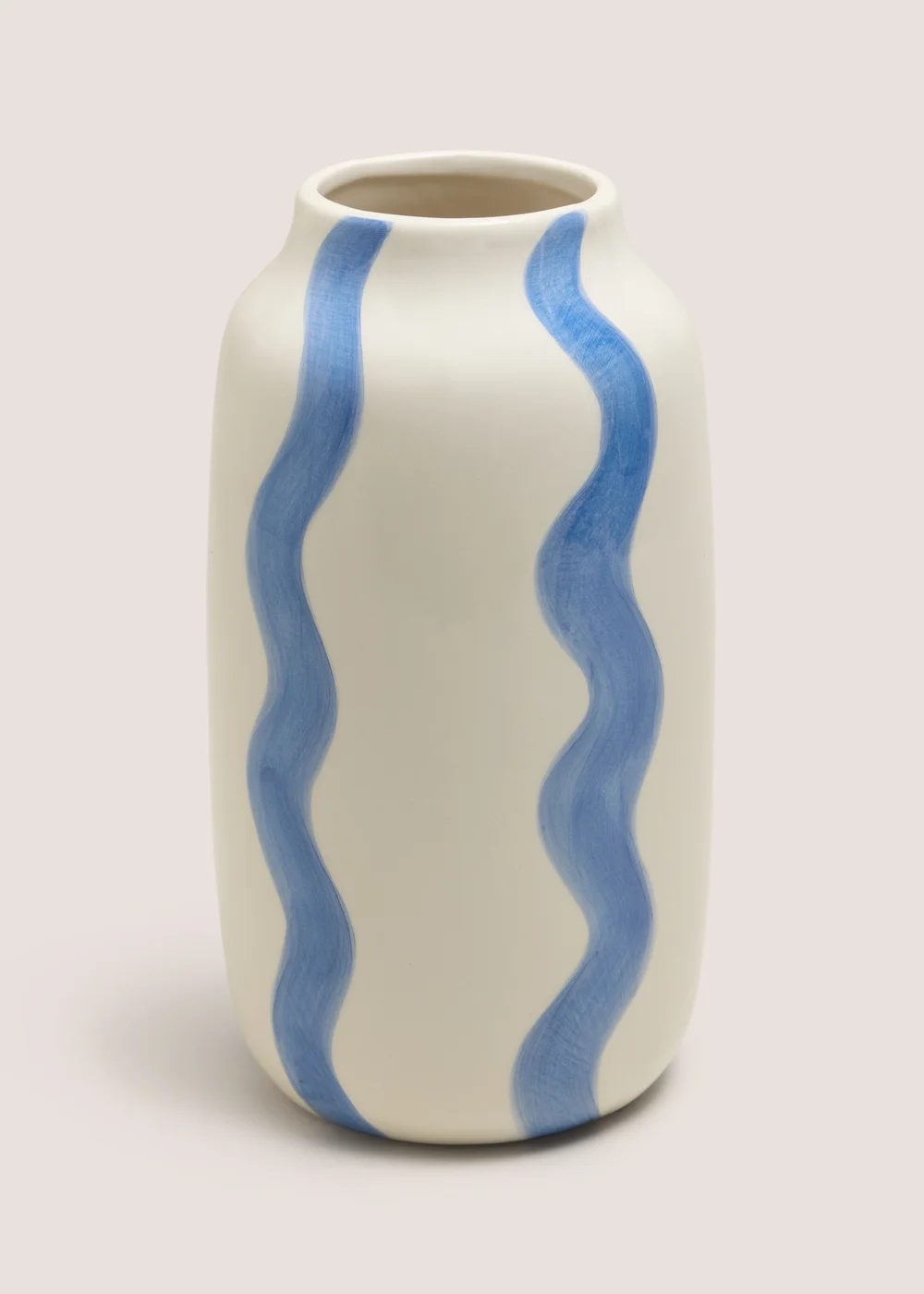 Blue Wavy Stripe Vase Image 1