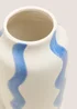 Blue Wavy Stripe Vase Image 2