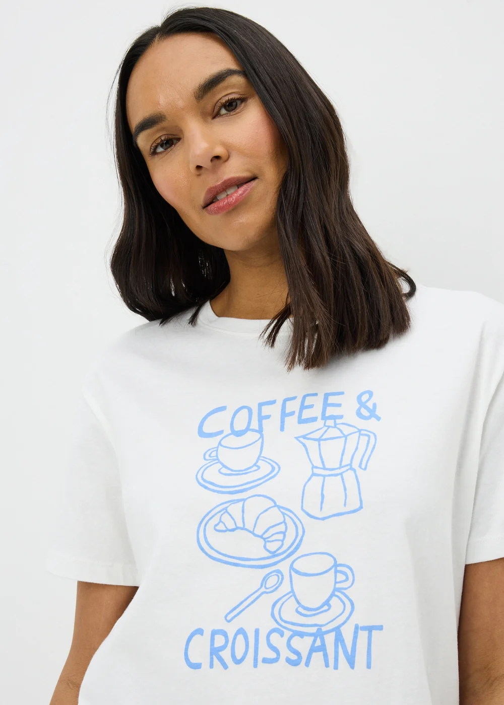 Blue Coffee & Croissant Pyjama Set - Extra small Image 2