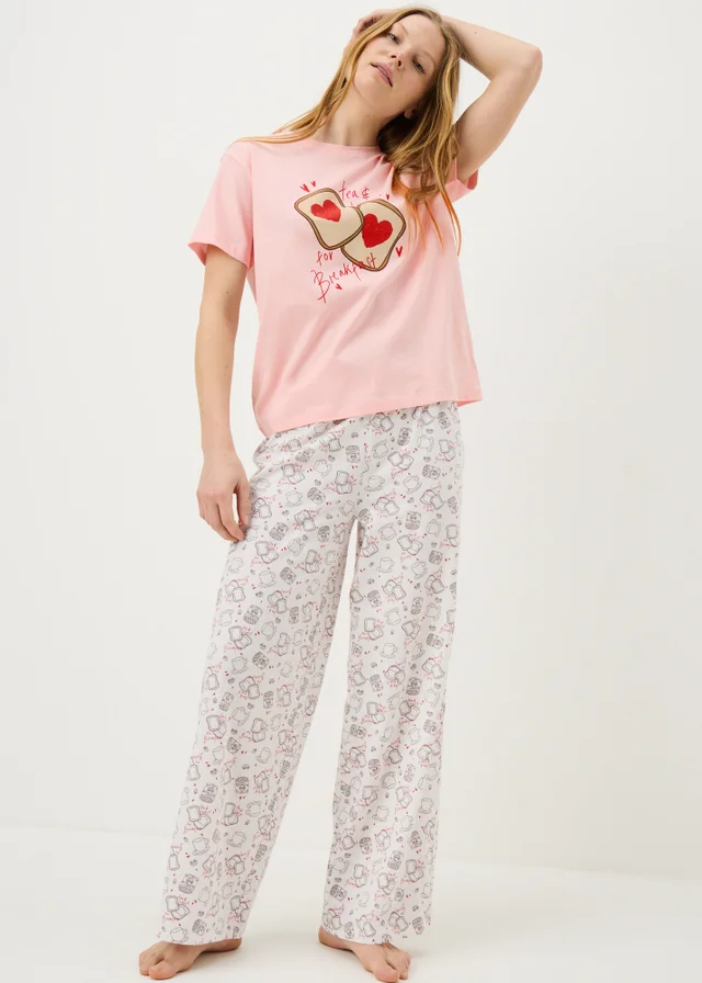 Pink Toast Print Pyjama Set