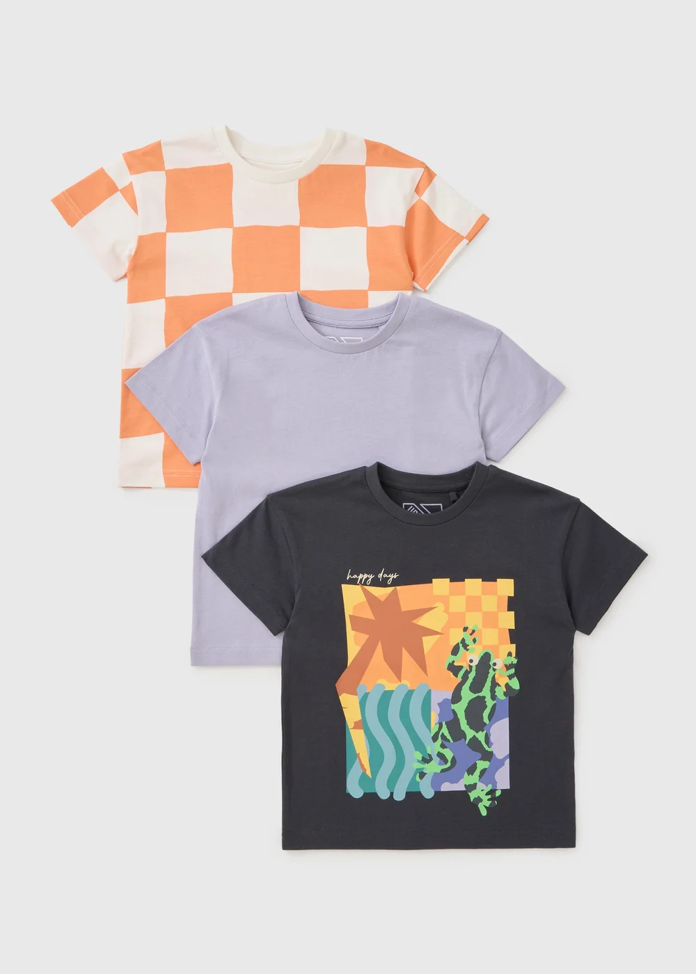 3 Pack Boys Multicolour Checkerboard Frog T-Shirts (1-7yrs) - 1 to 1 half years Image 1